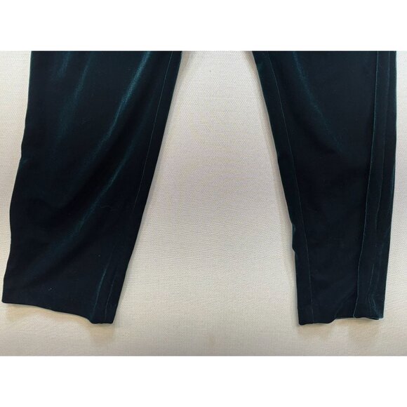 R& M Richards Womens Velour Pants Size 6P Emerald Green Elastic Waist - Picture 6 of 11